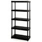 Blue Hawk 5-Tier Plastic Utility Shelving Unit - Black - 18"D x 36"W x 72"H