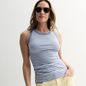 Women's Sonoma Goods For Life® High Neck Layering Tank Top, Size: XXL, Dusty Blue Stripe
