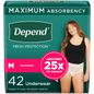 Depend Fresh Protection Women's Adult Incontinence Underwear, M, Blush