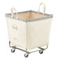Square Steele Canvas Laundry Cart - Natural & Grey - 18" sq. x 20-1/4" h