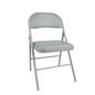COSCO Gray Metal Frame Padded Vinyl Seat Indoor/Outdoor Standard Folding Chair 250-lb Weight Cap