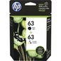 HP 63 Original Ink Cartridges 2 Pack Black/Tri Color (L0 R46 An 140)