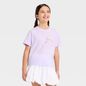 Cat & Jack Girls' Short Sleeve 'Bow/Cat' Graphic T-Shirt, XS - Pale Lavender