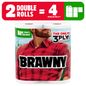 BRAWNY Tear-A-Square Paper Towels, 2 Double Rolls