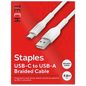 Staples Tech USB-C to USB-A Charging Cable - White