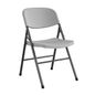 COSCO Gray Metal Frame Resin Seat Indoor/Outdoor Standard Folding Chair 300-lb Weight Cap