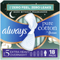 Always Pure Cotton Size 5 Heavy Overnight Unscented Pads With Wings
