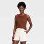 A New Day Women's Crewneck Drop Needle Pullover Sweater Tank, L - Brown