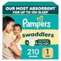 Pampers Swaddlers Ultra Diapers Sizes 1 - 2, Size 1, 210-count