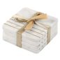 Set of 4 Marble & Brass Inlayed Coasters, 4"