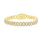 KIRO 10 mm Curb Chain Bracelet with Crystals, Women's, Size: 7.5", Gold Tone