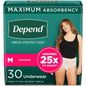 Depend Adult Incontinence Underwear for Women Size M