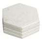 Set of 4 White Marbled Hexagon Coaster, 4"
