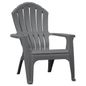 Adams PATIO RealComfort Stackable Charcoal Resin Frame Stationary Adirondack Chair with Slat Seat