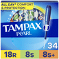 Tampax Pearl Regular/Super/Super Plus Absorbency with LeakGuard Braid Unscented Tampons Trio Pack