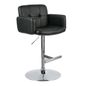 Stout Adjustable Swivel Faux Leather Barstool, Black