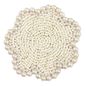 Set of 4 Ivory Flower Fully Beaded Coasters, 4"