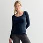 Women's Sonoma Goods For Life® Rib Long Sleeve Scoop Neck Tee, Size: Small, Seattle Blue