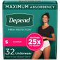 Depend Adult Incontinence Underwear for Women Size S