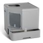 Exquisicat Dual Entry Hooded Cat Litter Box, X-Large - Grey