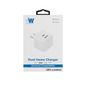 Just Wireless 2-Port USB-A and USB-C Home Charger, White