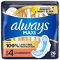 Always Maxi Overnight Pads with Wings, Size 4