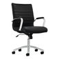 Realspace Modern Comfort Winsley Bonded Leather Mid-Back Manager's Chair - Black & Silver