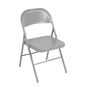 COSCO Gray Metal Frame Metal Seat Indoor/Outdoor Standard Folding Chair 250-lb Weight Cap