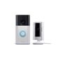 Ring Satin Nickel/White Battery Doorbell and Indoor Cam