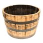 Real Wood Products Round 26-in W x 26-in L x 17.5-in H Rustic/weathered oak Wood Outdoor Whiskey Barrel
