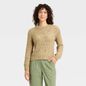 A New Day Women's Long Sleeve Round Neck Tape Yarn Pullover Sweater, S - Brown