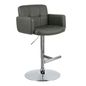 Stout Adjustable Swivel Faux Leather Barstool, Grey