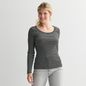 Women's Sonoma Goods For Life® Rib Long Sleeve Scoop Neck Tee, Size: Medium, Black Basic Stripe