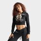 Ed Hardy Women's Mountain Tiger Fleece Full-Zip Hoodie, M - Black