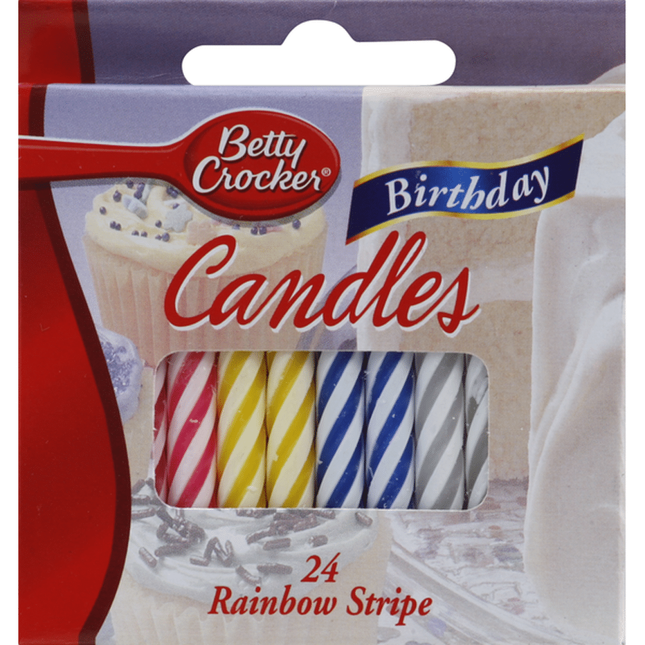 Betty Crocker Candles, Birthday, Rainbow Stripe