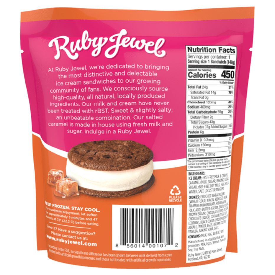 Ruby Jewel Salted Caramel Ice Cream Sandwich (5.25 fl oz) Delivery or