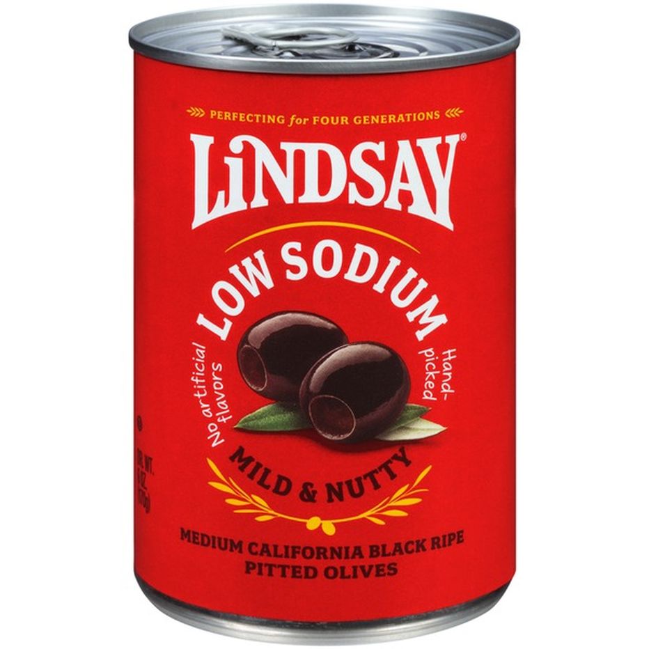 Lindsay Low Sodium Medium California Black Ripe Pitted Olives