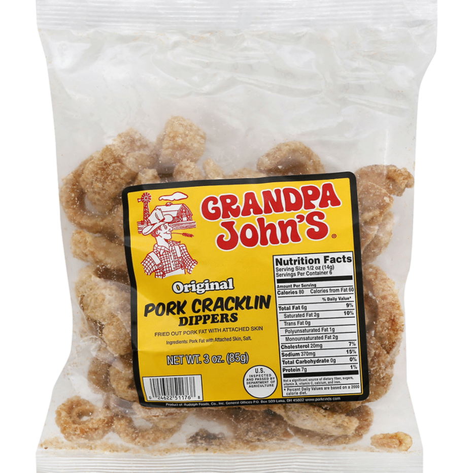 Grandpa Johns Pork Cracklin Dippers, Original (3 oz) Delivery or Pickup