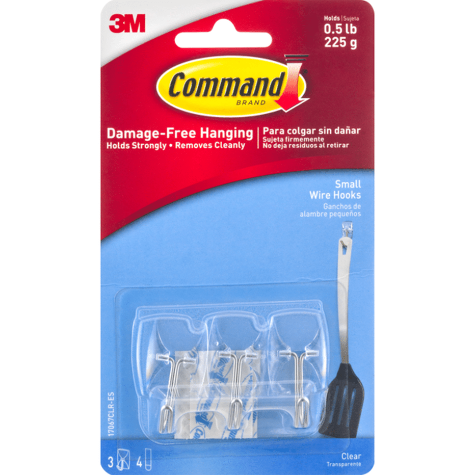 3M Command DamageFree Hanging Small Wire Hooks 3 CT